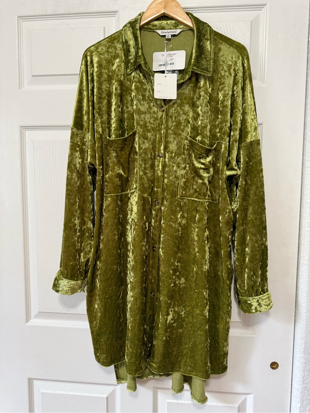 Davi & Dani luxury velvet Shirt size M oversized NEW